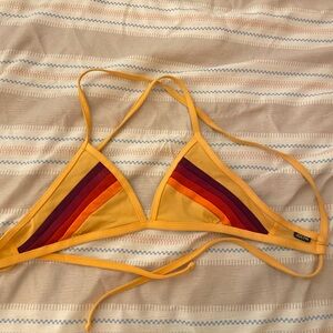 Jolyn Women's Mango and Purple Bikini Top